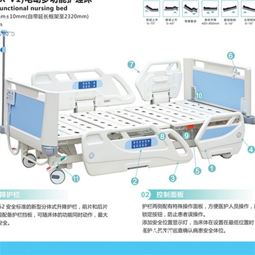 護(hù)理病床 帶輸液架電動護(hù)理病床