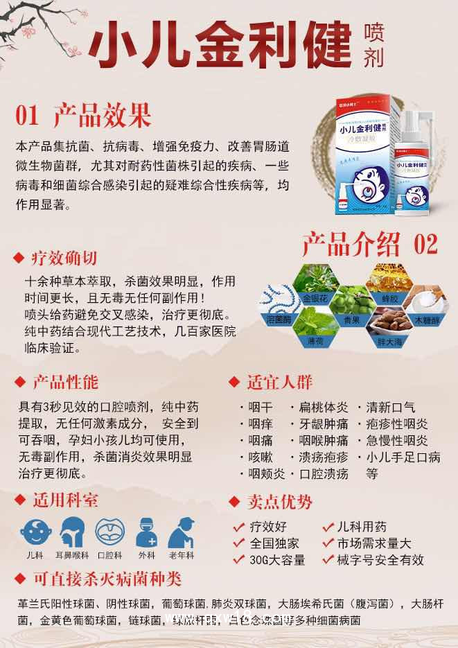 俏福圣藥業(yè)小兒金利健口腔咽炎噴劑貼牌代工