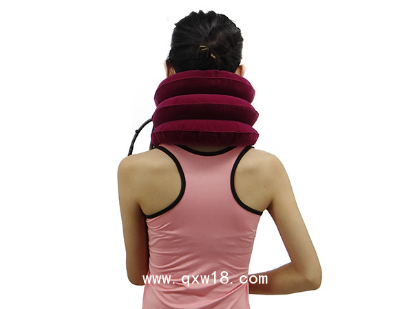 全絨布充氣頸托 頸部拉伸器 廠(chǎng)家供應(yīng) 充氣式頸椎牽引器