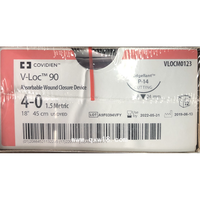 柯惠Covidien帶針免打結(jié)倒刺線VLOCM0123