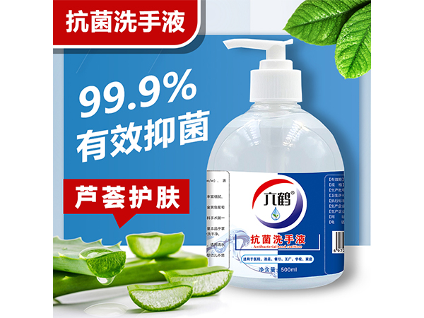 六鶴廠家批發(fā)500ml消毒酒精抗菌洗手液