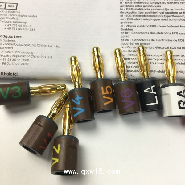 GE原裝進口心電圖機美標金屬香蕉插頭900178-001
