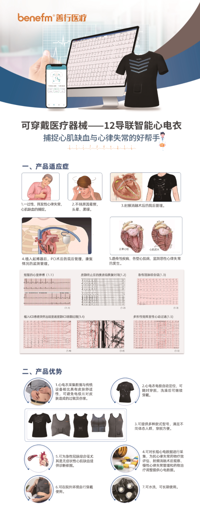 無線動態(tài)心電記錄儀（智能心電衣）
