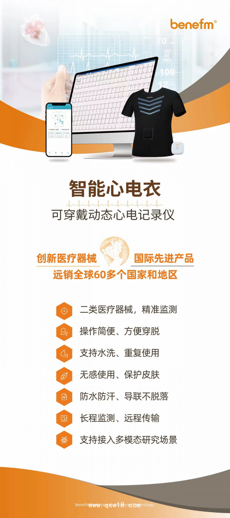 醫(yī)用動態(tài)心電分析儀(12導聯(lián)智能心電衣)