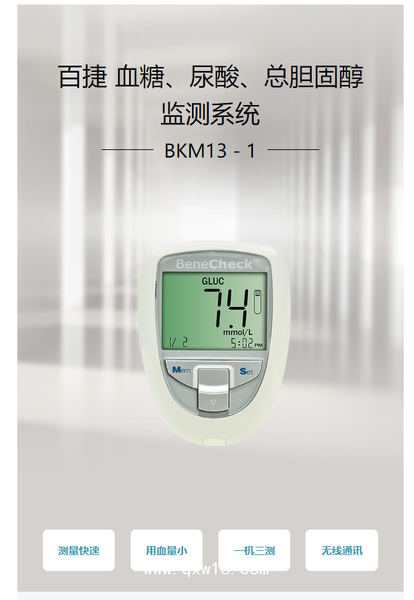百捷BeneCheck 血糖、尿酸、總膽固醇監(jiān)測系統(tǒng) BKM13－1