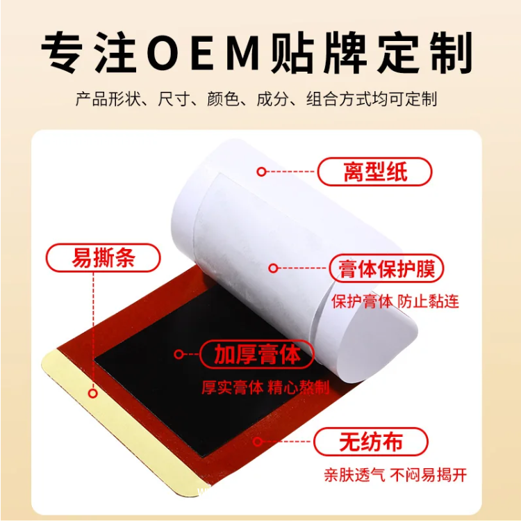 各類膏藥OEM貼牌代工_無紡布膏藥定制批發(fā)_快速出貨